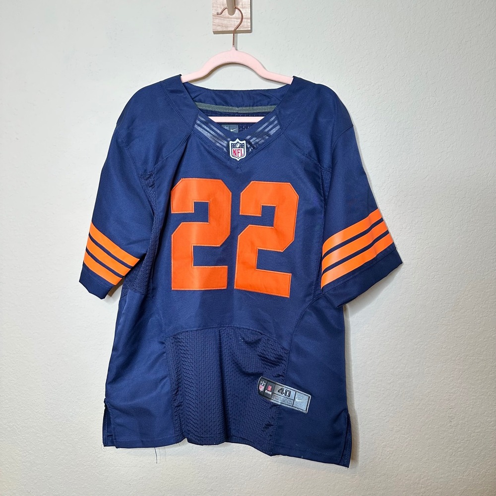 Nike Chicago Bears Matt Forte 22 NFL Jersey Navy Blue Orange Mens Size 40 M